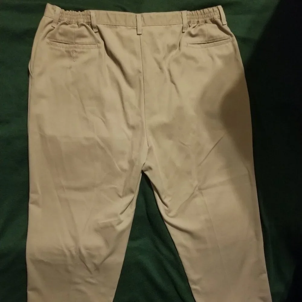 Legendary Gold 44 x 30 tan khaki pants with expanding waist band